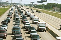 Evacuees on Interstate 45 leaving Houston on September 21.