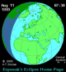 Animation représentant l'éclipse solaire du 11 août 1999 - NASA