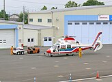 ホンダエアポートにて離陸準備をする「あらかわ1号」。 （2010年6月9日）