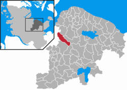 Elhelyezkedése Schleswig-Holstein térképén