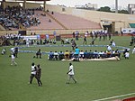Senegalese wrestling match at the stade Demba Diop in Dakar. Serer tradition SenegaleseWrestling2.JPG