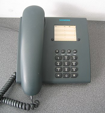 A landline telephone