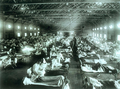July 6: Emergency military hospital during Spanish flu epidemic, Camp Funston, Kansas, United States.