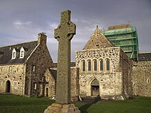 The ninth-century St Martin's Cross, in front of Iona Abbey, the site of one of the most important religious centres in Scotland St Martin's Cross.jpg