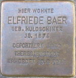 Stolperstein für Elfriede Baer (Ludwigstraße 4+6)