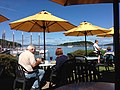 The Terrace Grille in 2015, looking northeast into Frenchman Bay between Bar Island and Sheep Porcupine Island