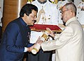 Udit Narayan, an alumni received Padma Bhushan award from the president of India, Pranab Mukherjee