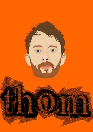 A vector of Thom Yorke of Radiohead. Drawn in ...