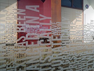 Photograph of 'Tidal Wordwave' glass artwork in Bridlington by Adrian Riley and Rachel Welford