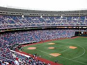 Veterans Stadium na configuração para beisebol