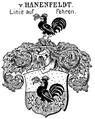Wappen derer von Hahnenfeldt zu Fehren in Siebmachers Wappenbuch
