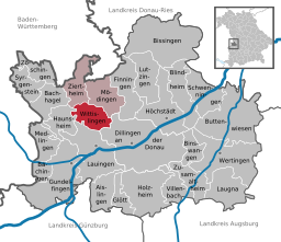 Läget för Wittislingen i Landkreis Dillingen an der Donau