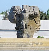 Monument to the memory of the soldiers who died in the Great Patriotic War, together with Eldar Zeynalov. (1976, Lankaran)