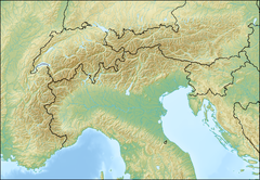 Mont Cenis på kartan över Alperna