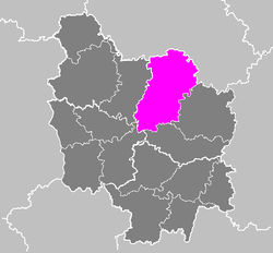 Location of Montbard in Bourgogne