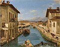 81. w:Giuseppe Canella, Veduta del canale Naviglio presa sul ponte di San Marco, 1834