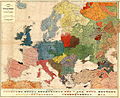 Швейцарская этнографическая карта Европы, опубликованная в 1918 году Юозасом Габрисом