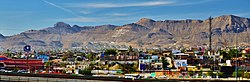 Blick auf Ciudad Juárez mit Hinterland von El Paso aus