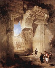 المعبد الكبير، بعلبك في لبنان (من لوحات روبرتس)