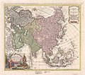 1744년에 요한 마테우스 하스가 제작한 아시아 지도