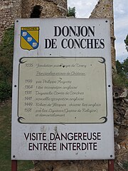 烏什地區孔什城堡（法語：Château de Conches-en-Ouche）介紹牌