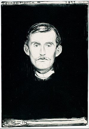 Selbstbildnis mit Skelettarm (Edvard Munch)