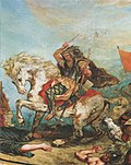 Attila suivi de ses hordes barbares foule aux pieds l’Italie et les Arts (détail), Eugène Delacroix, 1847.