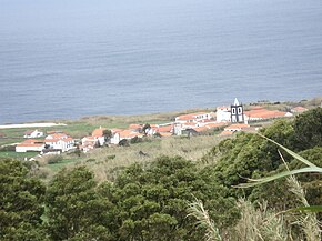 Freguesia dos Cedros (Praça) vista do Miradouro de Santa Bárbara, Faial, Açores