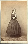 Fredrikke Nielsen i sin favorittrolle som Jane Eyre, ca 1860. Foto: Andreas Mathias Anderssen, Privat eie.