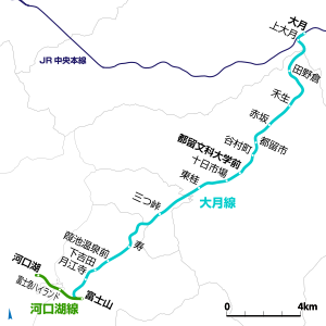 富士急行線の路線図