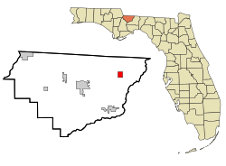 Location in Gadsden County and the state of Florida