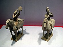 Musicians riding horses, Tang dynasty Gansu Museum 2007 308.jpg