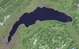 Satellitbild över Genèvesjön.