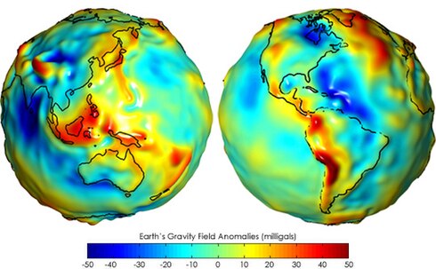 Geoido (Mapo de la gravita anomalio