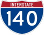 Interstate 140 marker