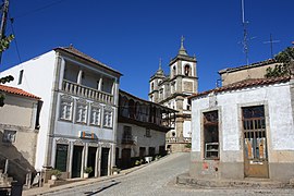 Carrazedo de Montenegro showing the Church of São Nicolau in the background