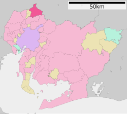 موقعیت Inuyama در استان آیچی