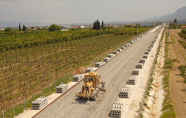 Railway construction in Greece