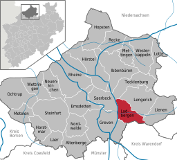 Läget för Ladbergen i Kreis Steinfurt