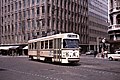 De eerste serie Antwerpse PCC-cars, nr. 2010 gebouwd in 1960, op lijn 7 op de Meirbrug (20 augustus 1964).