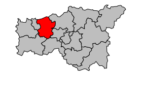 Kanton na mapě arrondissementu Laon
