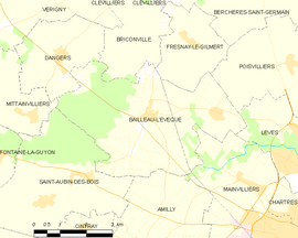 Mapa obce Bailleau-l’Évêque