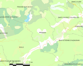 Mapa obce Prémian