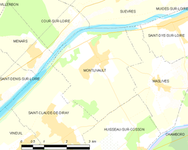 Mapa obce Montlivault