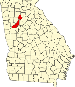 map of Georgia highlighting Fulton County