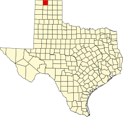 Sherman County na mapě Texasu