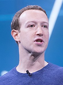 Facebook CEO Mark Zuckerberg Mark Zuckerberg F8 2018 Keynote (cropped 2).jpg