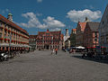 Memmingen, el edificio monumental (Grosszunft) en la calle