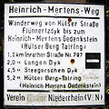 Heinrich-Mertens-Weg Hinweistafel Krefeld- Hülserberg