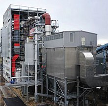 A CHP power station using wood to supply 30,000 households in France Metz biomass power station.jpg